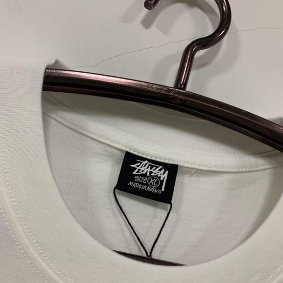 Stussy White tee crew neck XL cotton t-shirt - Picture 2 of 5